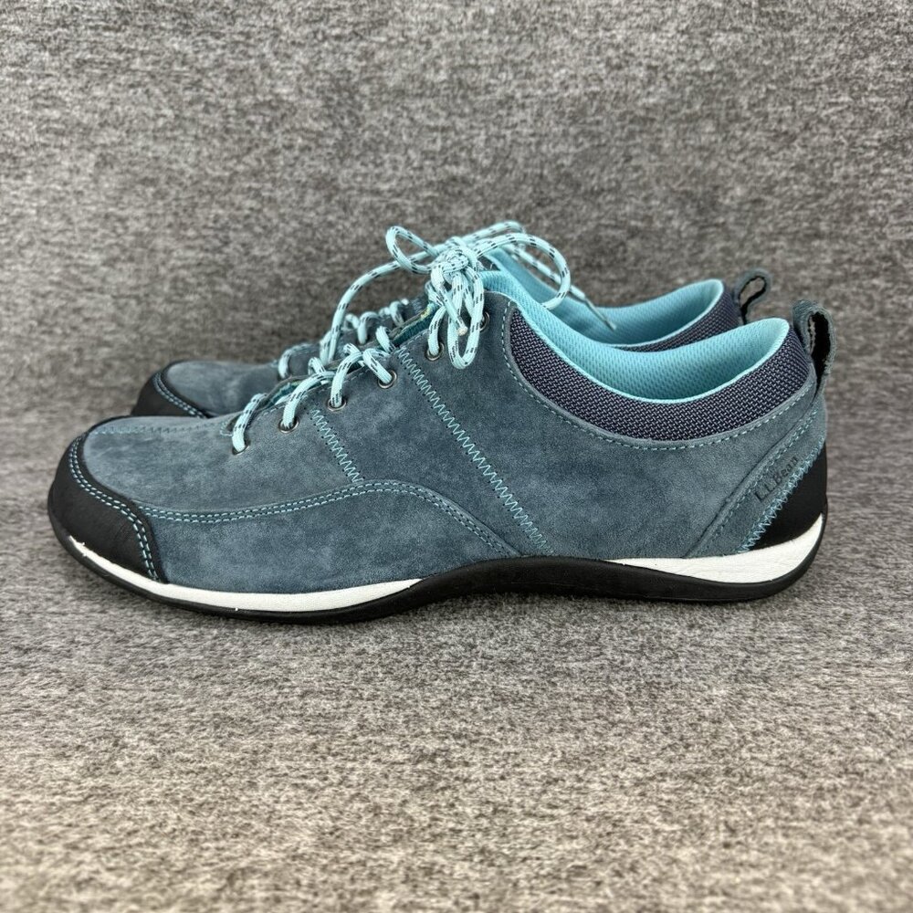 ✅LL Bean Beansport Feldspar Sneakers Blue Suede Low Top Comfort Shoes Womens 11M - Picture 8 of 10